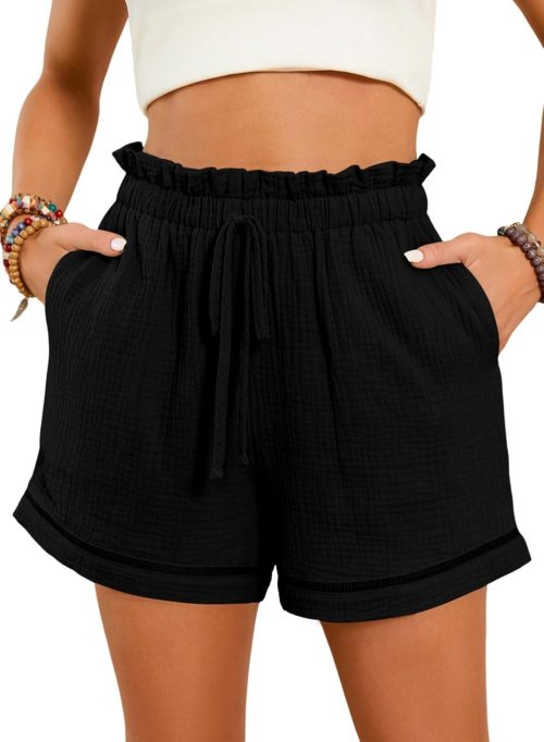 Womens Casual Shorts High Waisted 2025 Fashion Beach Cruise Shorts Cute Comfy Summer Shorts with 2 Pockets S-XL