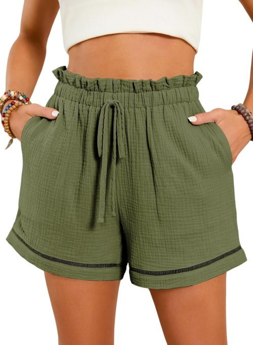 Womens Casual Shorts High Waisted 2025 Fashion Beach Cruise Shorts Cute Comfy Summer Shorts with 2 Pockets S-XL